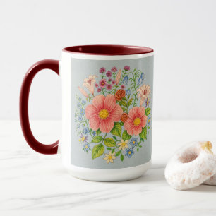 Großes Blumenbouquet Tasse