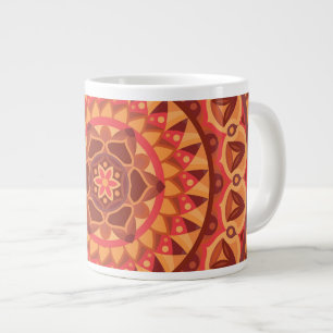 Großes braunes Mandala-Erdmuster Boho-Muster Cozy Jumbo-Tasse