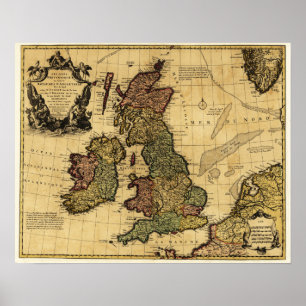 Großes BritainPanoramic MapGreat Großbritannien Poster
