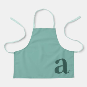 Großes Buchstabenmonogramm Teal Blau Minimalistisc Schürze