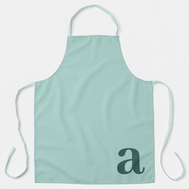 Großes Buchstabenmonogramm Tealblau Minimalistisch Schürze (Vorderseite)