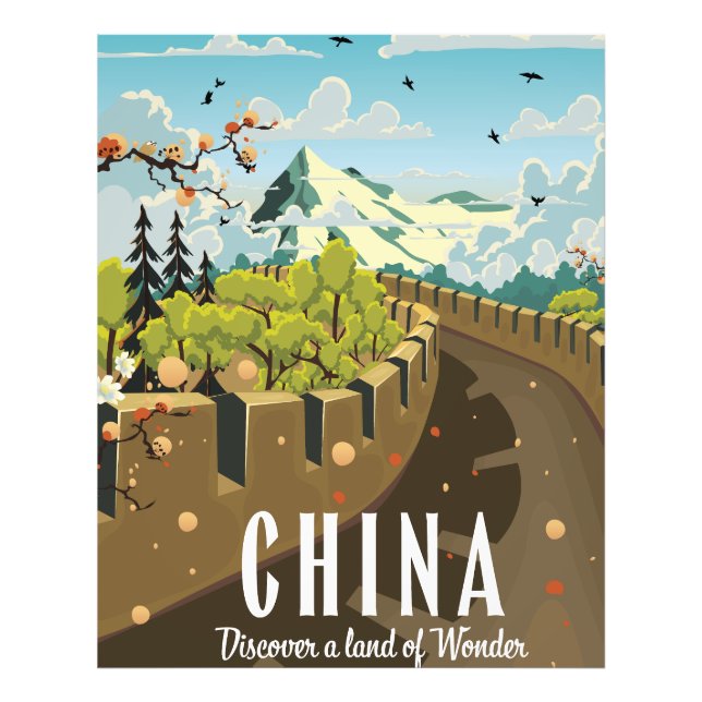 Großes China-Reiseplakat Fotodruck (Vorne)