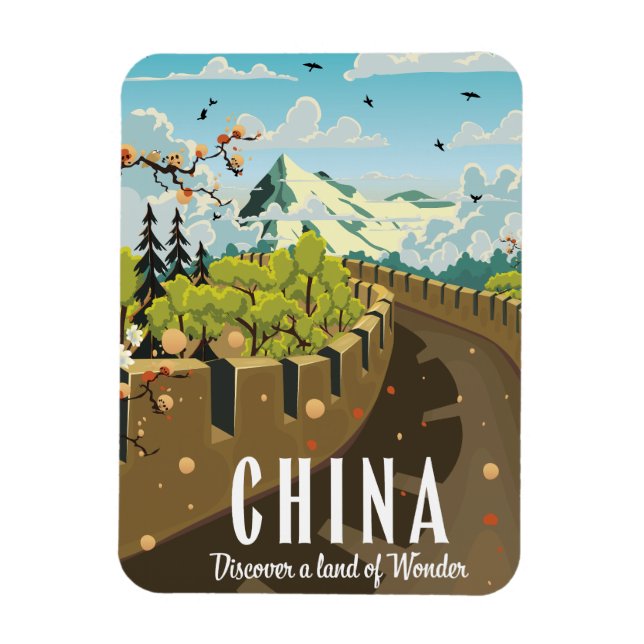 Großes China-Reiseplakat Magnet (Vertikal)