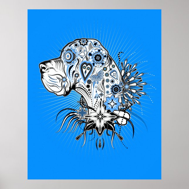 Großes Dan in blau Poster (Vorne)