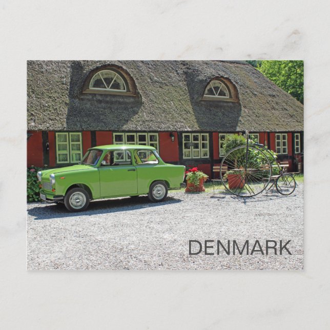 Großes Dänemark mit Trabant Car Postcard! Postkarte (Vorderseite)