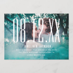 Grosses Datum, kühne Typografie, Save the Date Einladung