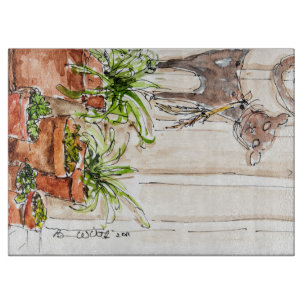 Großes dekoratives Glasschneiden-Brett Schneidebrett