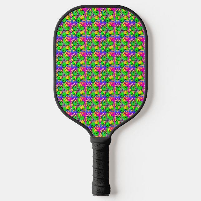 "GROSSES DESIGN GRÜNBLAUE RED MIXED COLORS PICKLEBALL SCHLÄGER (Vorderseite)