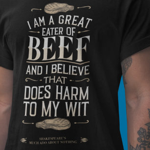 Großes Eater von Rindfleisch: Funny Modern GRILLEN T-Shirt