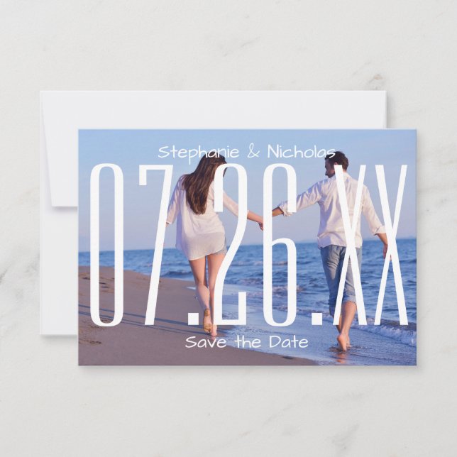 Großes Empire Datum & Foto-3x5Wedding Save the Dat Save The Date (Vorderseite)