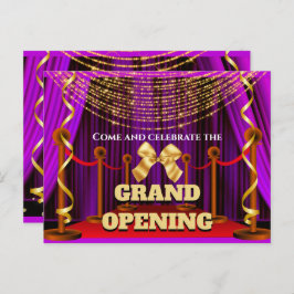 Großes Eröffnen des lila goldfarbenen VIP-Party Ankündigungspostkarte