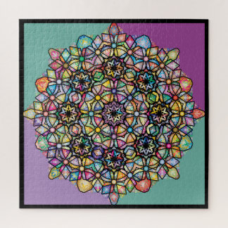Grosses farbenes Mandala 4-Platz: Aubergreen: Puzzle