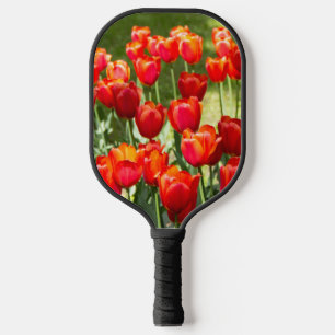 Grosses Feld roter Tulpen-Puppe Pickleball Schläger