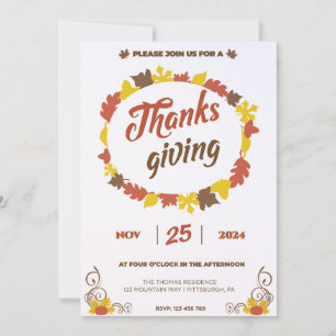 Großes Fest in Leafy Pumpkin Blätter auf Crystal Einladung