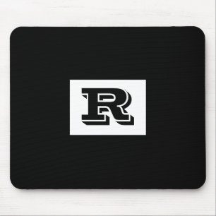 Großes fettes schwarzes umrandetes Monogramm, Schw Mousepad