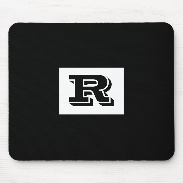 Großes fettes schwarzes umrandetes Monogramm, Schw Mousepad (Vorne)