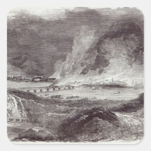 Großes Feuer in Pittsburgh Quadratischer Aufkleber