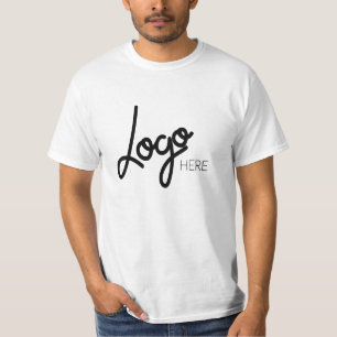 Großes Firmenlogo Modern Mens White T-Shirt