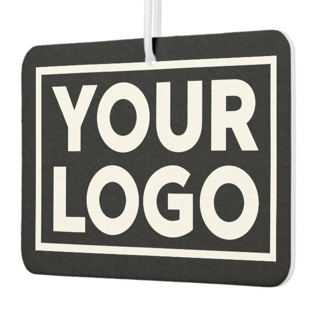 Großes Firmenlogo und benutzerdefinierter Text auf Autolufterfrischer (Links)