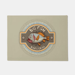 Großes Fisch-Bar und Grill-Plakat Fußmatte