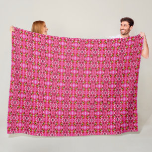 Grosses Fleece Blanket rosa Peonies Muster.