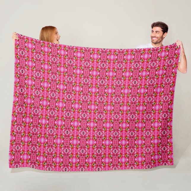 Grosses Fleece Blanket rosa Peonies Muster. (Beispiel)