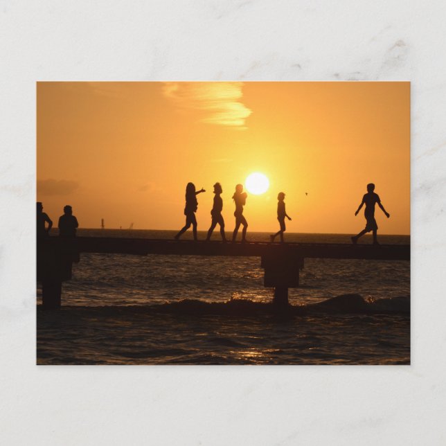 Großes Foto von Kindern auf der Pier in Key West Postkarte (Vorderseite)