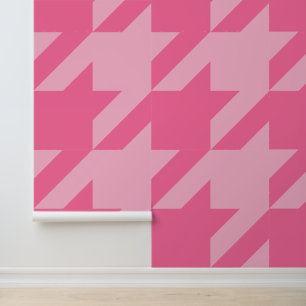 Großes französisches rosa Houndstooth-Muster  Tapete