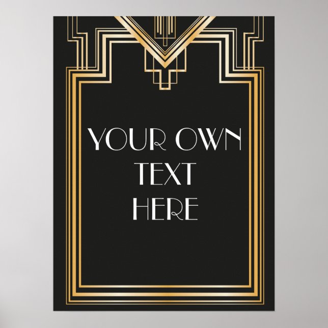Großes Gatsby Inspiriertes benutzerdefiniertes Zei Poster (Vorne)