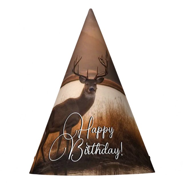 Grosses geplündertes Hirsch auf dem Bergsee Happy  Partyhütchen (Vorderseite)