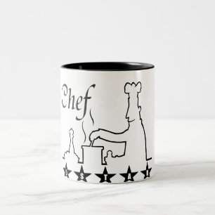 großes Geschenk der Fünf-SterneKochs-Kaffee-Tasse Zweifarbige Tasse