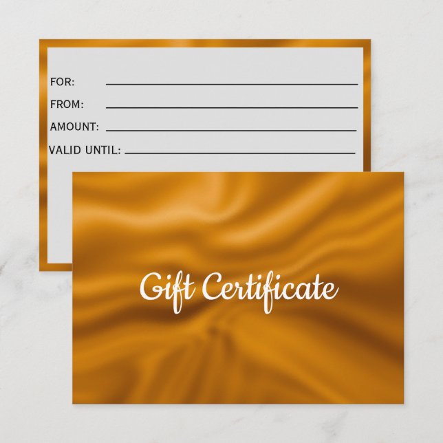 Großes Geschenkgutschein für goldene Metallfolie (Vorne/Hinten)