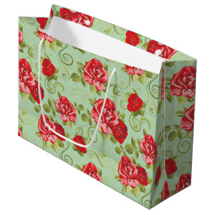 Großes Geschenktücher - Rote Rosen drucken Große Geschenktüte