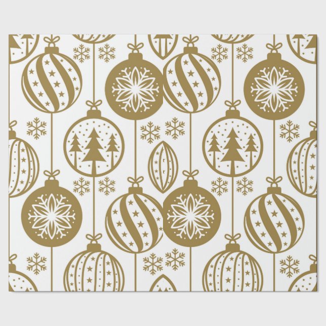 Grosses Gold-Ornament Weihnachtswrapping Papier Geschenkpapier (Saum)