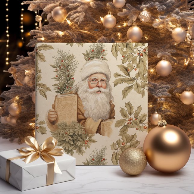 Großes Gold-Umschlagpapier für Santa Retro Geschenkpapier (Von Creator hochgeladen)