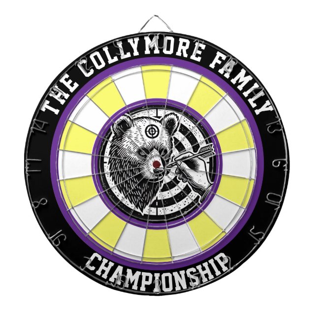 Großes Grizzlybären-Zieldesign Dartscheibe (vorne)