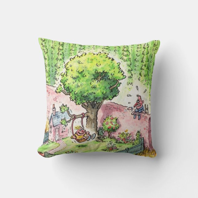 Großes Grün des Schwingen-Jungen-Wurfs-Kissens Kissen (Vorderseite)