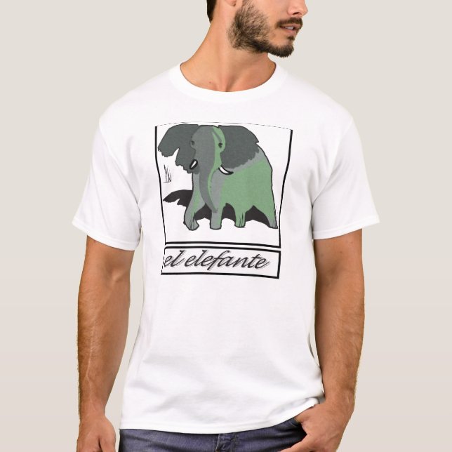 Großes grünes Elefante T-Shirt (Vorderseite)