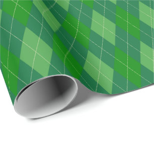 Großes grüntöniges Argyle-Geschenkpapier Geschenkpapier