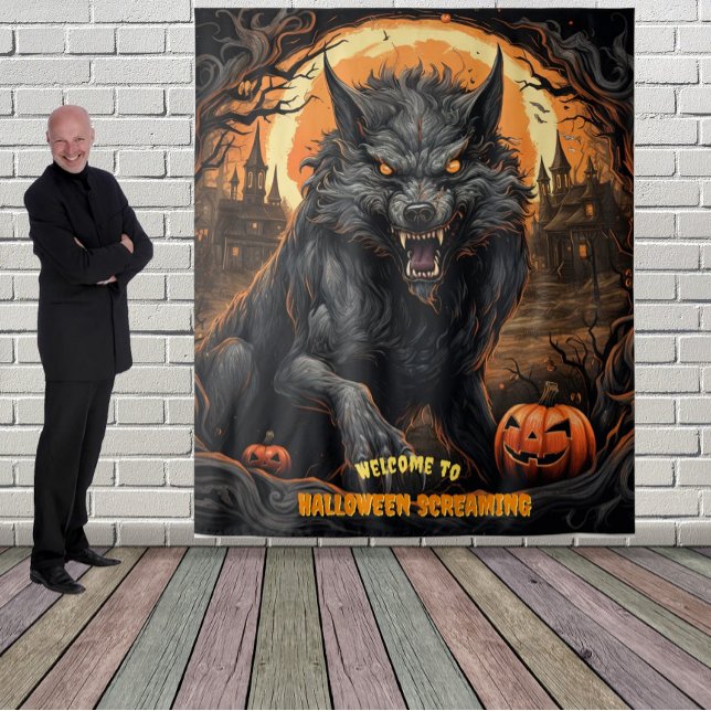 Grosses Halloween-Werwolf-Szenario Wandteppich (Von Creator hochgeladen)