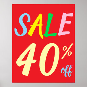 Grosses Handelszeichen, 40% Rabatt auf Verkaufspop Poster