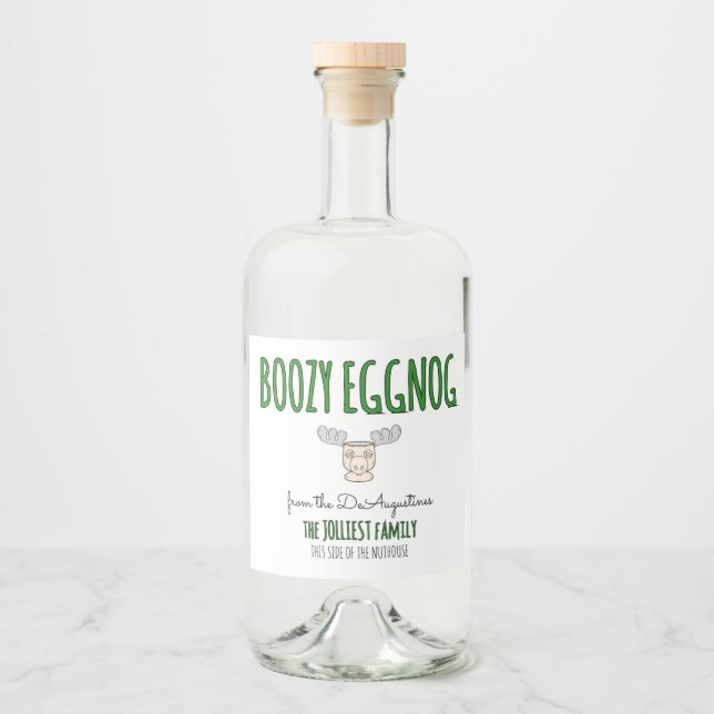 Grosses hausgemachtes Eggnog Flaschenetikett Alkoholflaschenetikett (Vorderseite)