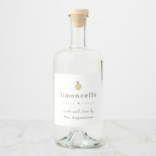Großes hausgemachtes Limoncello-Geschenketikett Alkoholflaschenetikett