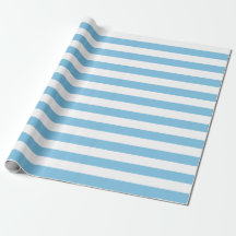 Großes hellblaues und Weiß Stripes Packpapier