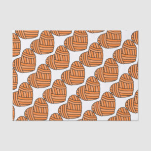 Großes Herz-geformter Ball des Garns (orange) Seidenpapier