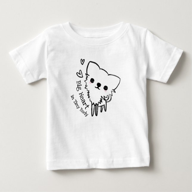 Großes Herz im kleinen Körper-Hund Baby T-shirt (Vorderseite)