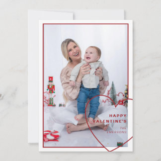 Großes Herz mit moderner Design-Fotokarte Feiertagskarte