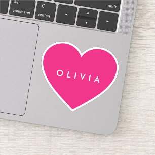 Großes Herz mit Namenskonturaufkleber Aufkleber