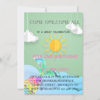 Großes Himmelsdesign und Meerjungfrauen für Ihre P Einladung