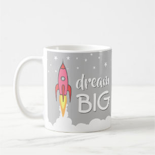 Großes inspirierend Zitat-Retro Rocket-Traumschiff Tasse